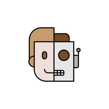 Robotics cyborg outline icon. Signs and symbols can be used for web, logo, mobile app, UI, UX on white background