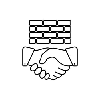 Build Relationship Vector Line Icon. Isolated vector element.