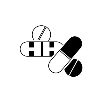Drug icon vector design. Pill icons set medicament symbol