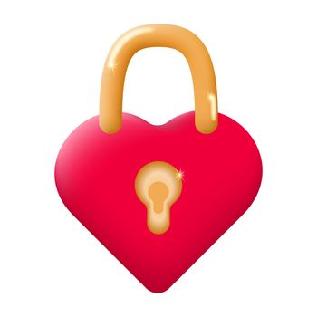 Closed heart in the shape of a padlock.