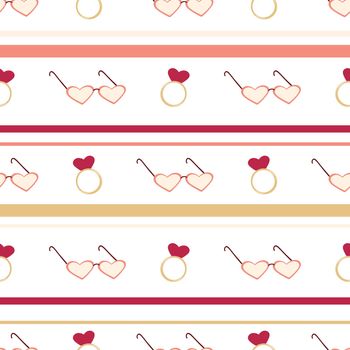Seamless pattern rings and glasses