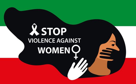 protest iranian women illustration design and shouts stop violence