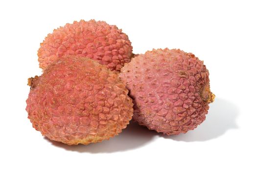 Lychee fruit on a white isolated background