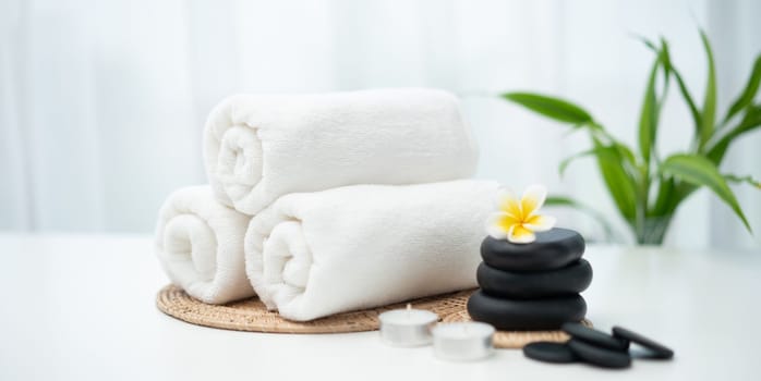 Spa accessory composition set in day spa hotel , beauty wellness center