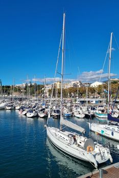 Madeira, Portugal, November 22, 2022: pier with boats and yachts. Rest on the sea or ocean.
