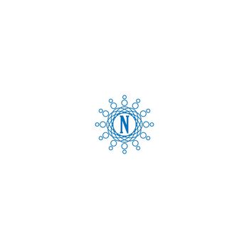 Letter N  logotype in blue color design 