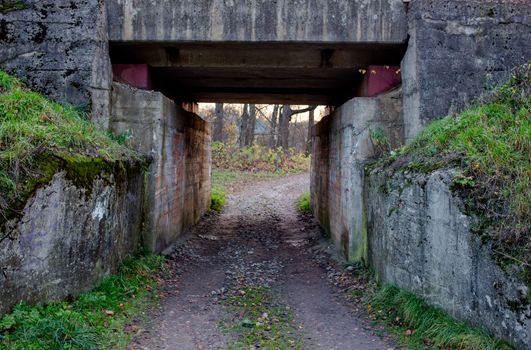 Tunnel under the railway bridge.