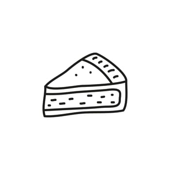 Doodle outline pie slice.