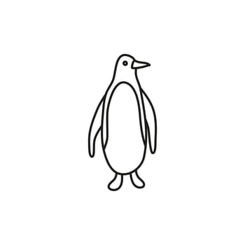 Doodle outline penguin.