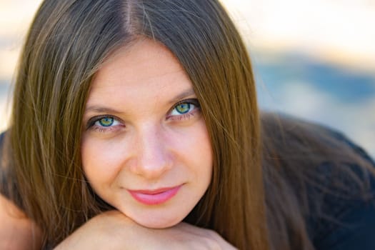 Close-up portrait of a beautiful girl of Slavic appearance