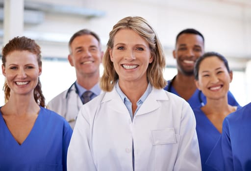 You can trust them with your health. Portrait of a diverse team of medical professionals.