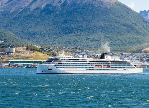 Viking Polaris expedition cruise ship showing damage from recent accident