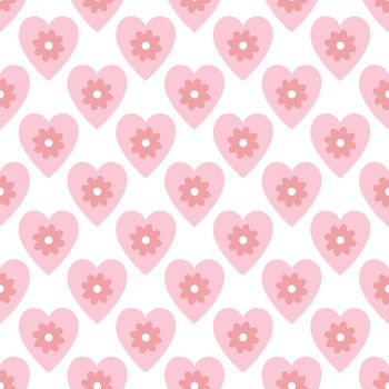 Hearts seamless pattern Heart print with flowers