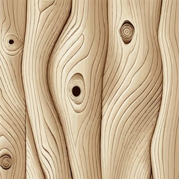 Light wood texture with knots, plank background - Vector