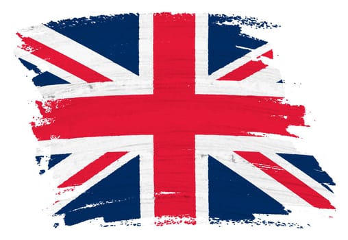 Great Britain flag background paint brushstroke illustration clipping path