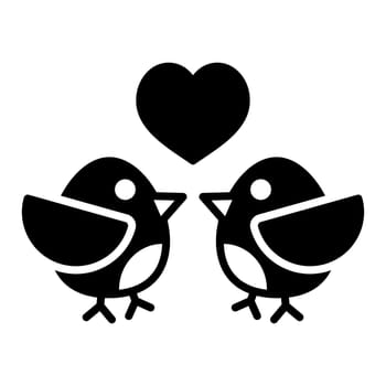 Love birds vector icon. Couple in love symbol
