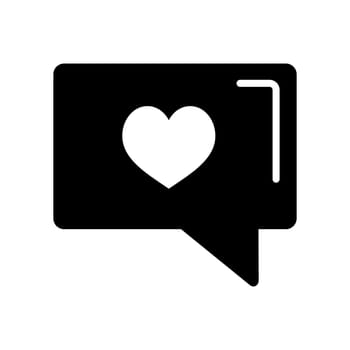 Text bubble with heart icon. Happy Valentines Day