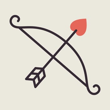 Cupid bow and arrow vector icon