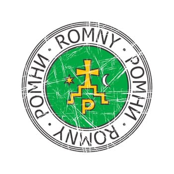 Romny Ukrainian city rubber stamp