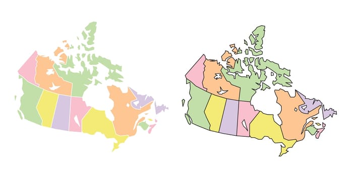 Canada political map. Low detailed
