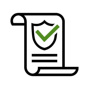 Insurance policy icon. Business document protect