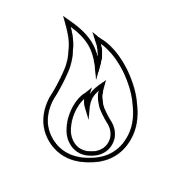Fire flame line icon in flat style Fire symbol