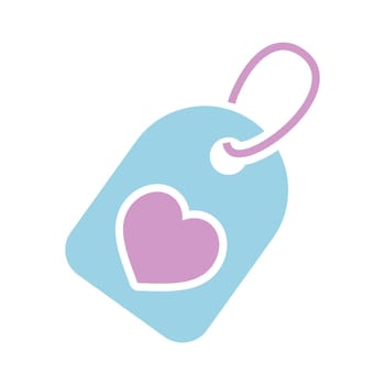 Price Sale tag vector icon with heart symbol