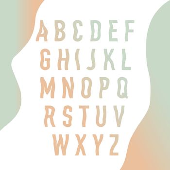 Vector of stylized wave font and alphabet.