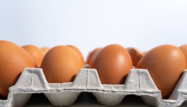Fresh eggs in the egg stall. Egg tray or Egg panel