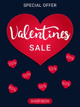 Valentine’s day shopping sale. Vector illustration of design for shop, store, posters, flyers, banners, web design.
