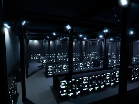 Cyber security data center with hardware cabinets