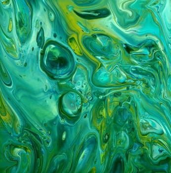 Green abstract fluid art background