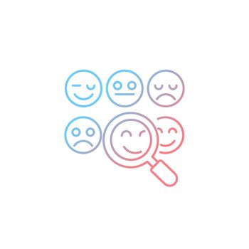 Reading emotions gradient linear vector icon