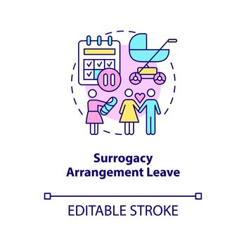 Surrogacy arrangement leave concept icon