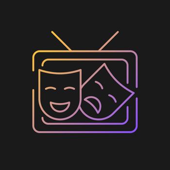 TV drama gradient vector icon for dark theme
