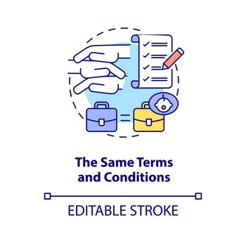 Same terms and conditions concept icon