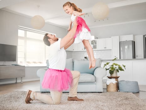 Quality time with your family is essential. a man dancing with his young daughter at home