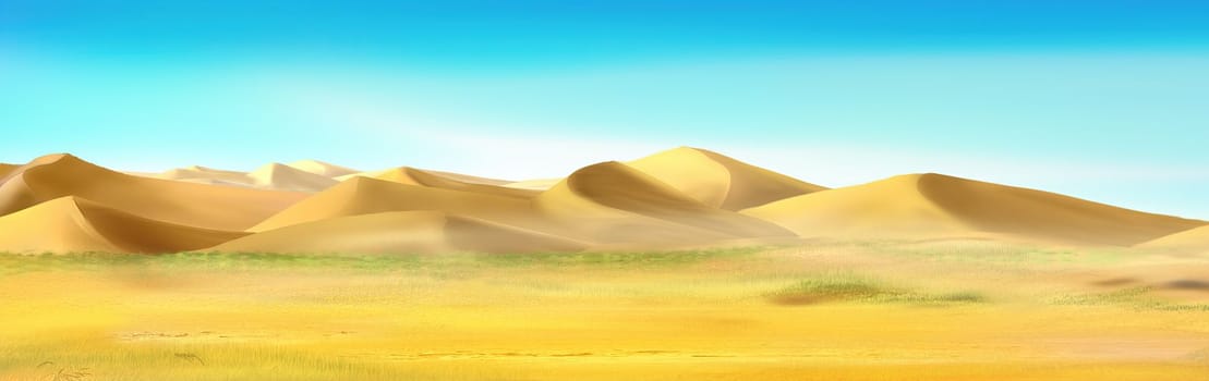 Sand dunes in the desert illustration