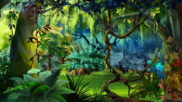 Plants in the rainforest illustration