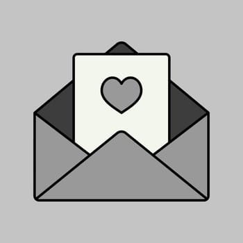 Happy Valentine day Card in envelope vector icon