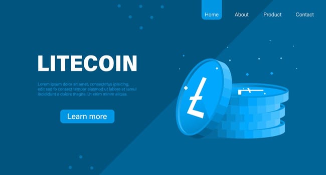 LITECOIN banner and layout web page