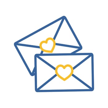 Two envelope vector icon. Love Letter