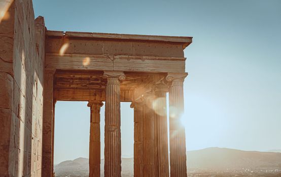 Ancient Ruins of a Columns in Greece