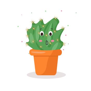 kawaii cactus in a pot emotions surprise