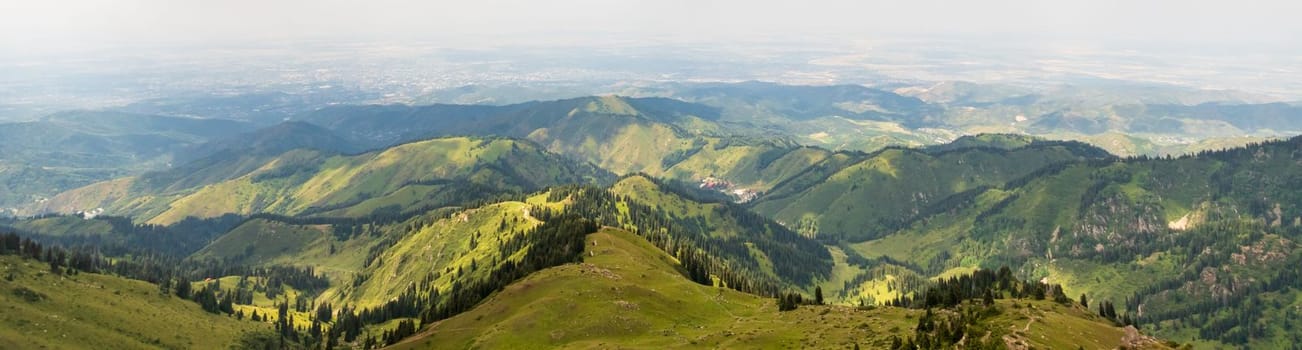 Scenic Almaty hills and mountains, panoramic view