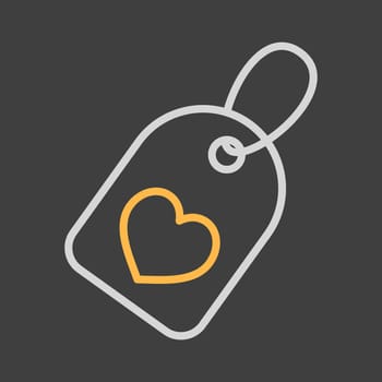 Price Sale tag vector icon with heart symbol