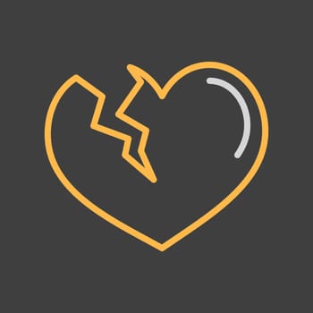Broken heart vector isolated icon