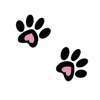 Silhouette of a cat s paw. Paw prints. A dog or cat puppy icon. A trace of a pet.