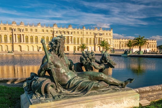 Garden of Chateau de Versailles, near Paris in France