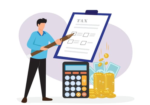 project cost estimation Calculate your budget or resources to complete tasks. financial plan invoice or tax expenses or loans Businessman with cost estimate calculator from project document
